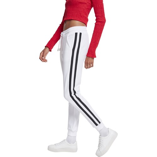 Urban Classics Ladies College Contrast Sweatpants white/black/white 5XL