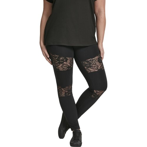 Urban Classics Ladies Laces Inset Leggings black 4XL