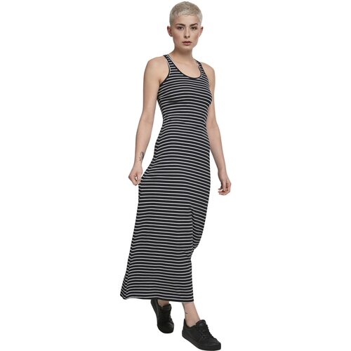 Urban Classics Ladies Long Racer Back Dress black/white XS