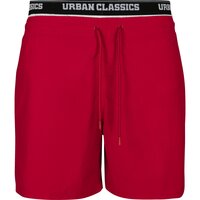Urban Classics Two in One Swim Shorts firered/wht/blk L
