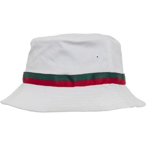 Yupoong Stripe Bucket Hat white/firered/green one size