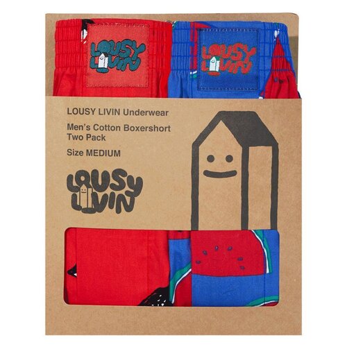 Lousy Livin Boxershorts Apple Melon 2 Pack Red/Royal M