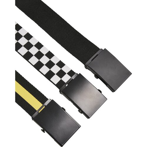 Urban Classics Belts Trio black/white/yellow S/M
