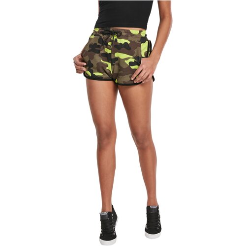 Urban Classics Ladies Printed Camo Hot Pants frozenyellow camo S