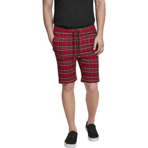 Urban Classics Checker Shorts red/blk M