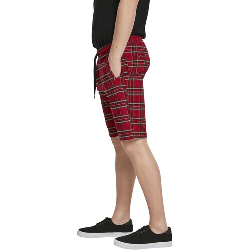 Urban Classics Checker Shorts red/blk XXL