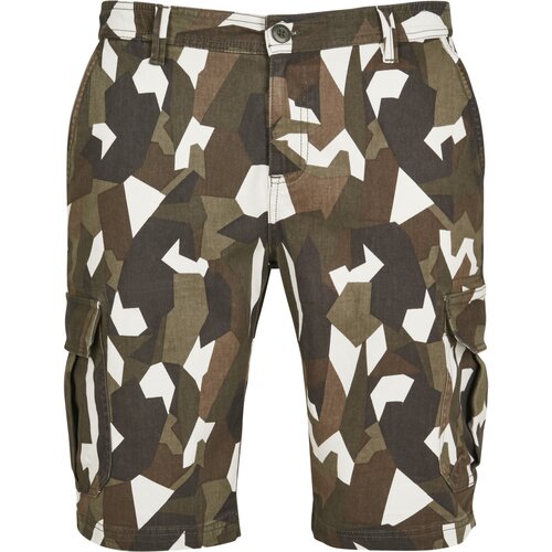 Urban Classics Geometric Camo Stretch Twill Cargo Shorts wood camo 30