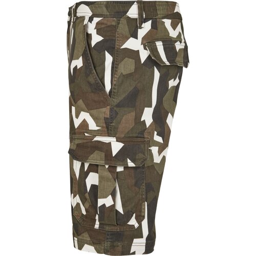 Urban Classics Geometric Camo Stretch Twill Cargo Shorts wood camo 30