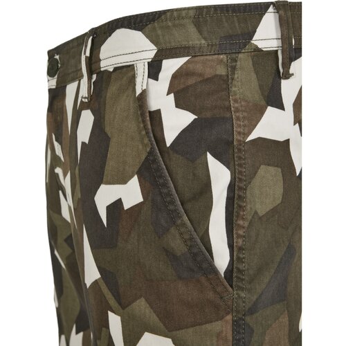 Urban Classics Geometric Camo Stretch Twill Cargo Shorts wood camo 30