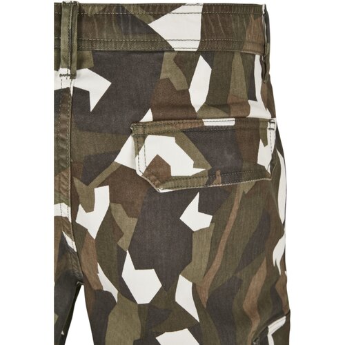 Urban Classics Geometric Camo Stretch Twill Cargo Shorts wood camo 30