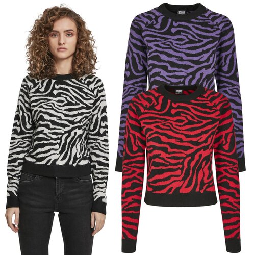 Urban Classics Ladies Short Tiger Sweater