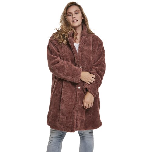 Urban Classics Ladies Oversized Sherpa Coat darkrose XXL