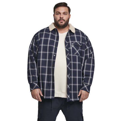 Urban Classics Sherpa Lined Shirt Jacket navy/wht 3XL