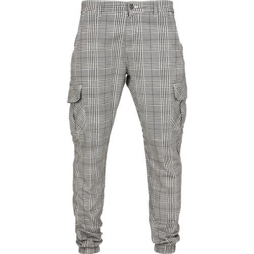 Urban Classics AOP Glencheck Cargo Jog Pants white/black XXL