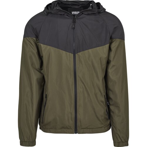 Urban Classics 2-Tone Tech Windrunner blk/darkolive XXL