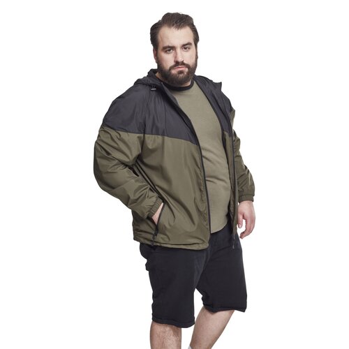 Urban Classics 2-Tone Tech Windrunner blk/darkolive XXL