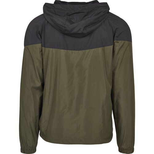 Urban Classics 2-Tone Tech Windrunner blk/darkolive XXL