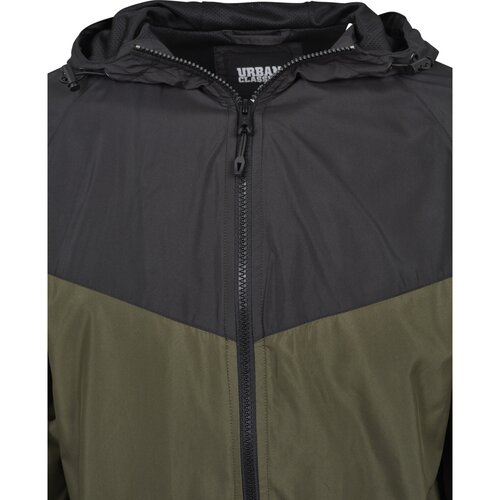 Urban Classics 2-Tone Tech Windrunner blk/darkolive XXL