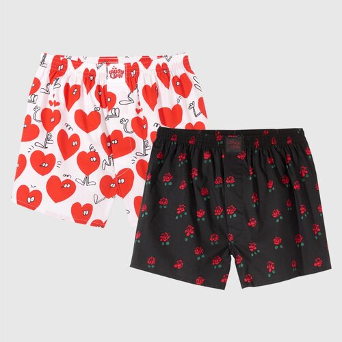 Lousy Livin Boxershorts Rose & Valentines black/white S