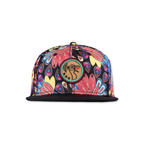 Djinns 6 Panel Snapback Cap Peacock Linen multi