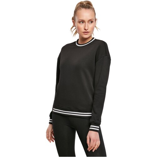 Build your Brand Ladies College Sweat Crew black/white 3XL