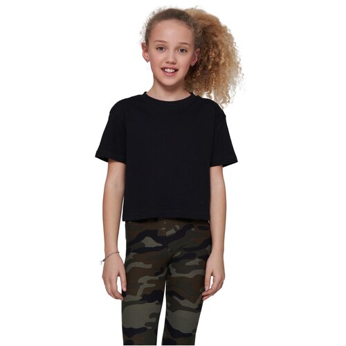 Build your Brand Girls Cropped Jersey Tee black 110/116