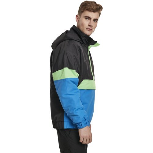 Urban Classics 3-Tone Neon Mix Pull Over Jacket black/cobaltblue S