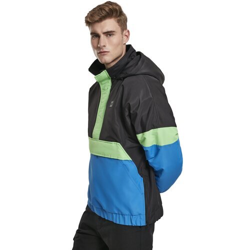 Urban Classics 3-Tone Neon Mix Pull Over Jacket black/cobaltblue S