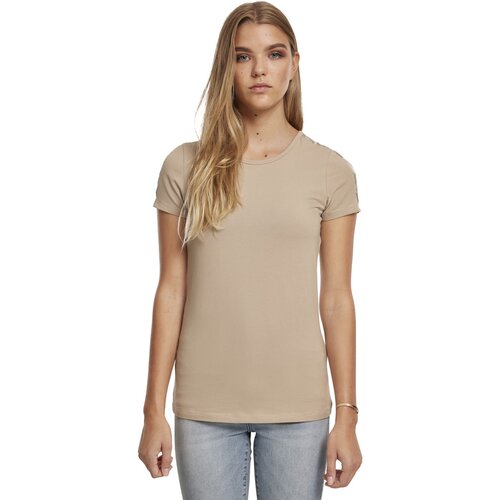 Urban Classics Ladies Lace Shoulder Striped Tee warm sand M