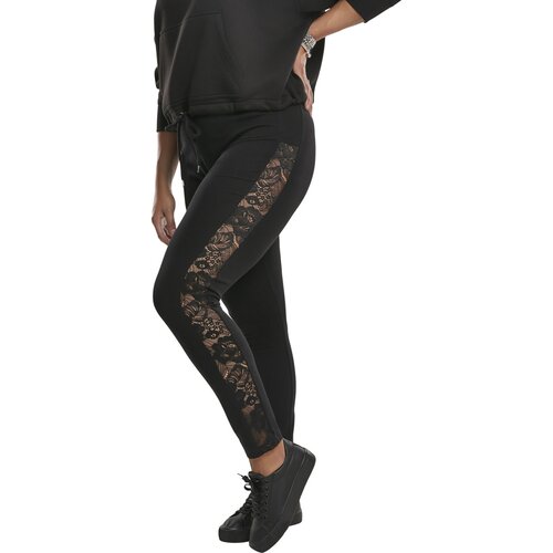Urban Classics Ladies Lace Striped Leggings black XXL