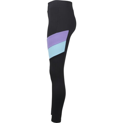 Urban Classics Ladies Color Block Leggings black/ultraviolet 3XL