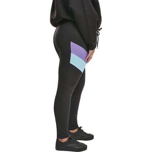 Urban Classics Ladies Color Block Leggings black/ultraviolet 3XL