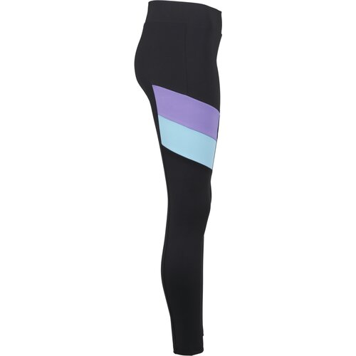 Urban Classics Ladies Color Block Leggings black/ultraviolet 5XL