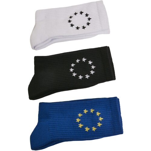 Merchcode Euro Socks 3-Pack white/black/blue