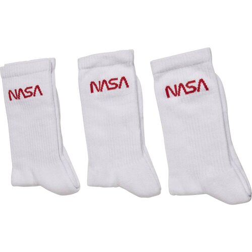 Mister Tee NASA Worm Logo Socks 3-Pack wht/wht/wht 39-42