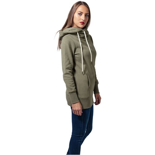 Urban Classics Ladies Long Logopatch Hoody olive S