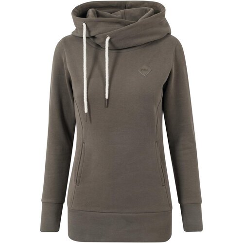 Urban Classics Ladies Long Logopatch Hoody olive S