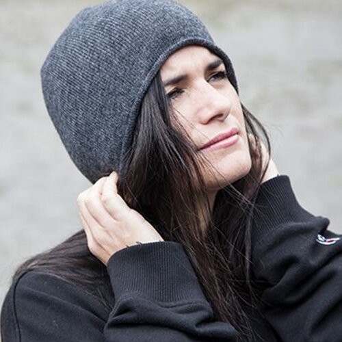 MSTRDS Cashmere Slouch Beanie heather charcoal