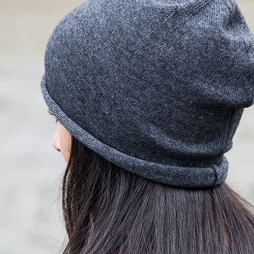 MSTRDS Cashmere Slouch Beanie heather charcoal