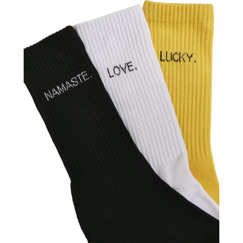 Urban Classics Wording Socks 3-Pack black/white/yellow 43-46