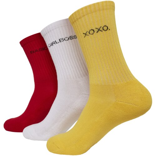 Urban Classics Wording Socks 3-Pack yellow/red/white 43-46