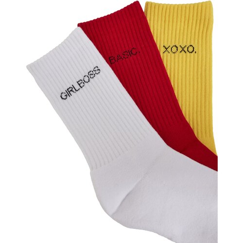 Urban Classics Wording Socks 3-Pack yellow/red/white 43-46