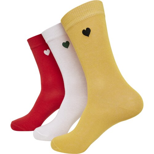 Urban Classics Heart Socks 3-Pack yellow/red/white 39-42