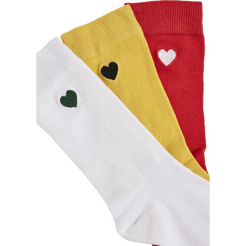 Urban Classics Heart Socks 3-Pack yellow/red/white 39-42