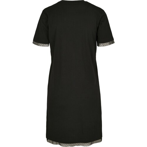 Urban Classics Ladies Boxy Lace Hem Tee Dress black XS