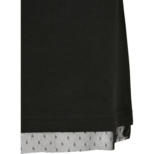 Urban Classics Ladies Boxy Lace Hem Tee Dress black XS