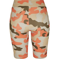 Urban Classics Ladies High Waist Camo Tech Cycle Shorts brick camo S