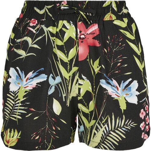 Urban Classics Ladies AOP Viscose Resort Shorts black flower S