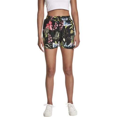 Urban Classics Ladies AOP Viscose Resort Shorts black flower S