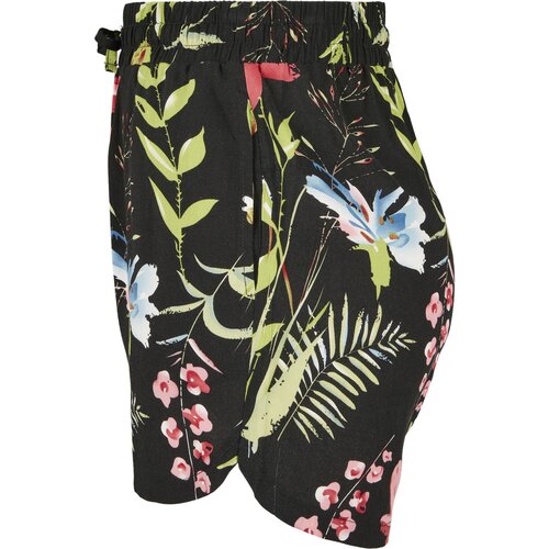 Urban Classics Ladies AOP Viscose Resort Shorts black flower S